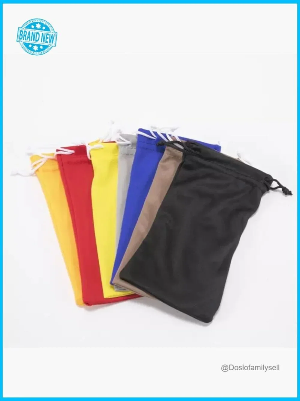 Microfiber Glasses Pouch Set Drawstring Protective Sleeves Screen Cleaner